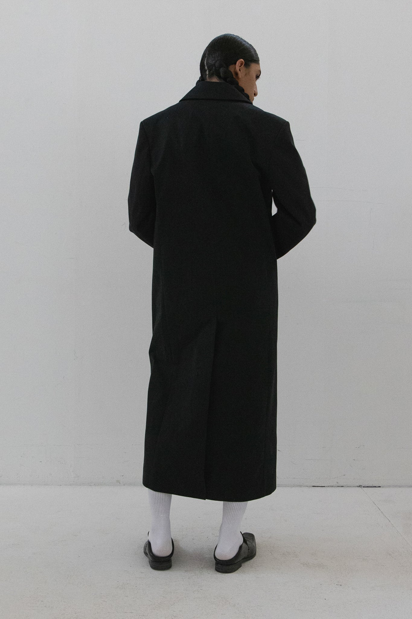 DOUBLE BREST LONG COAT BLACK