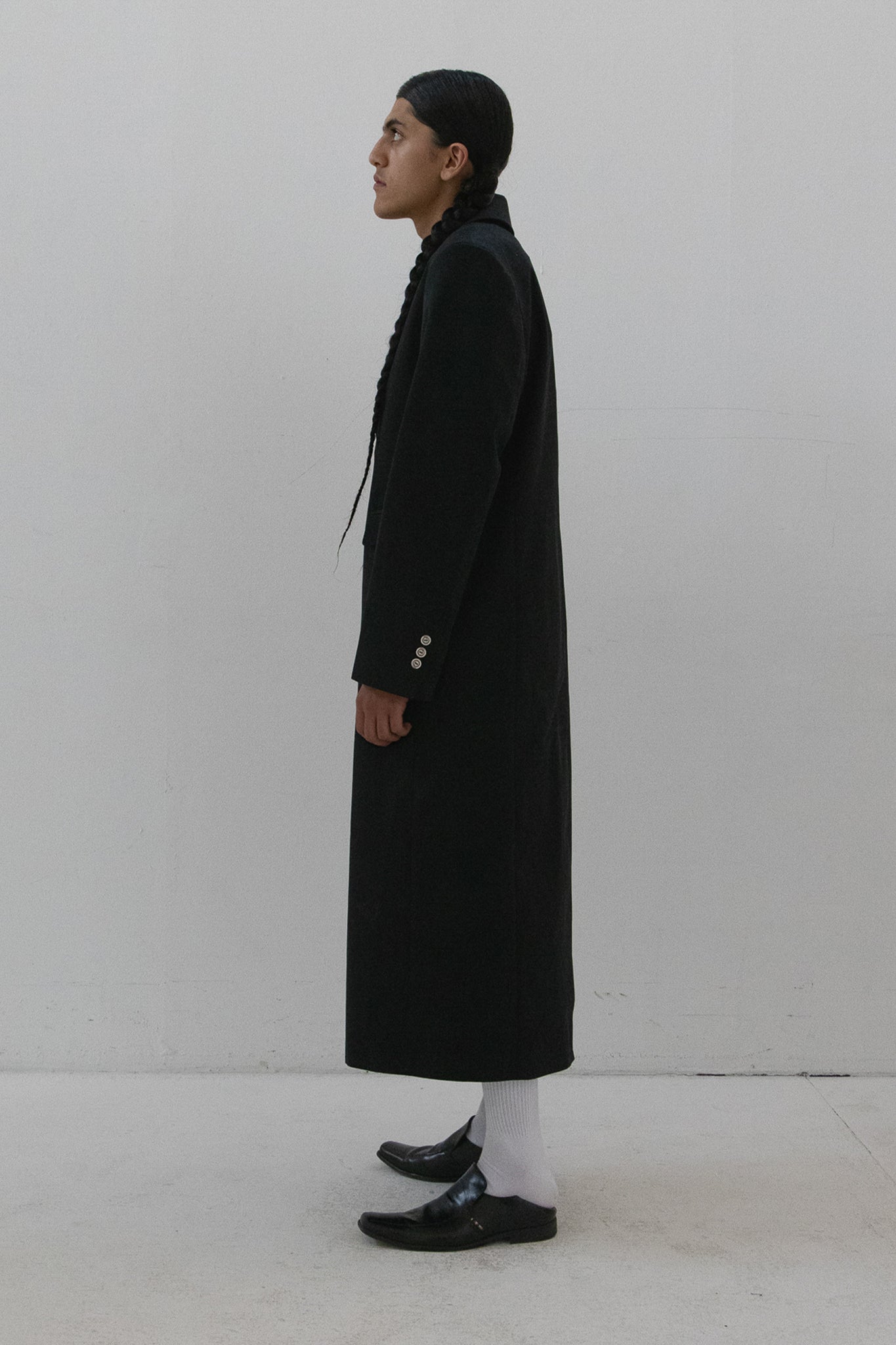 DOUBLE BREST LONG COAT BLACK