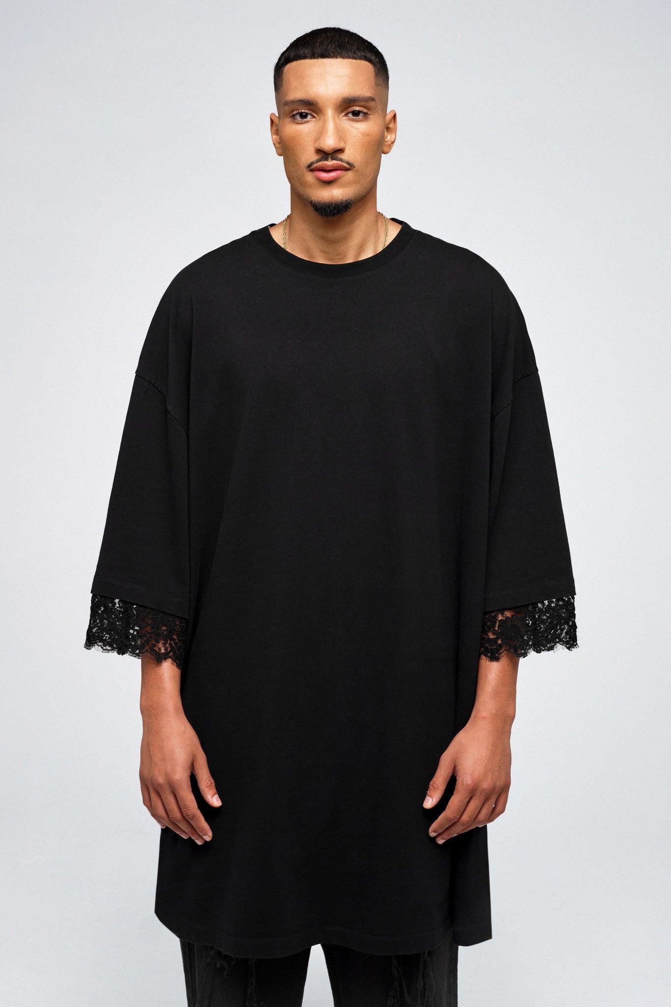 MASSIVO LACE TEE BLACK (MADE -TO-ORDER)