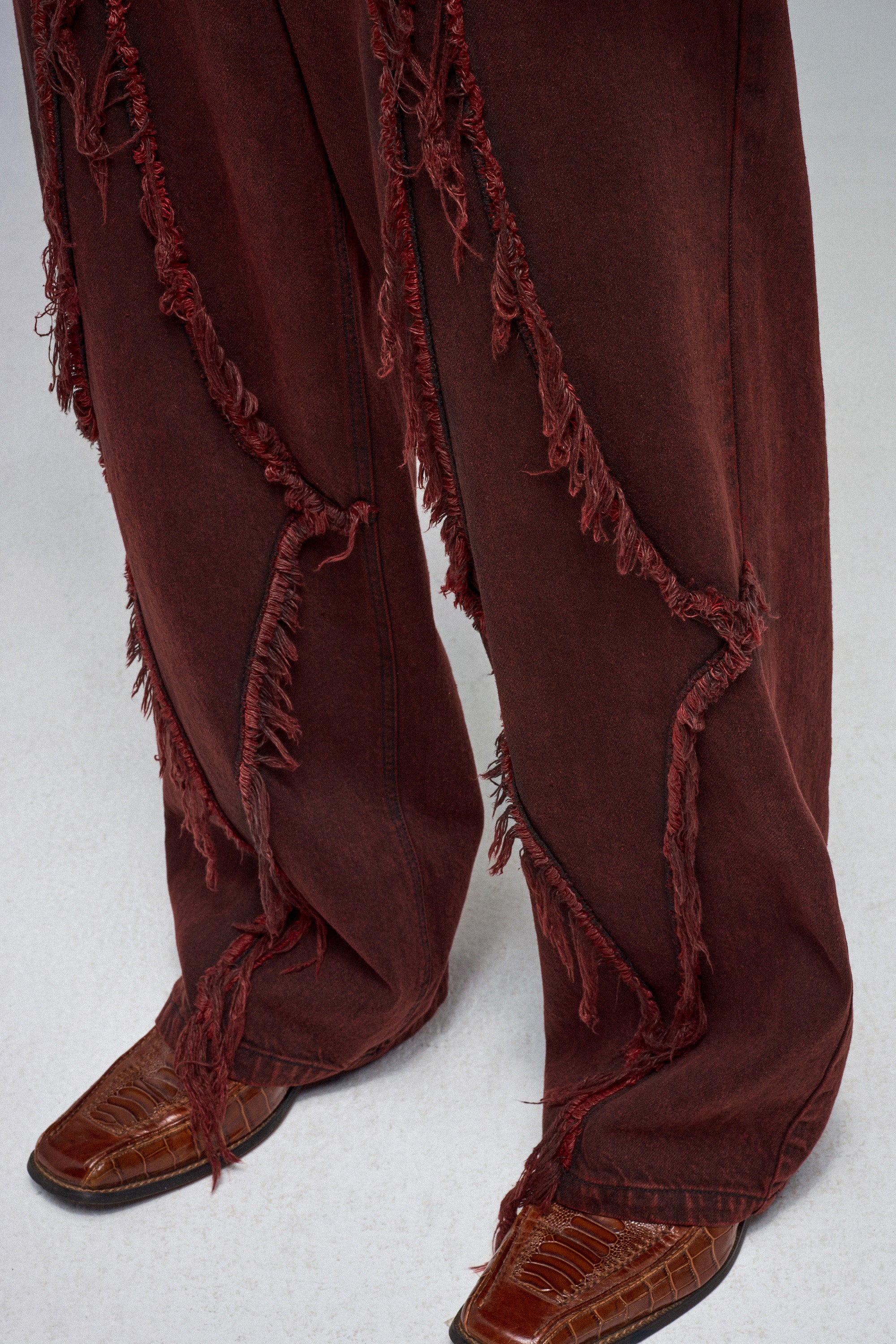 DIAMANTE DENIM PANTS RED OVERDYE – 1313 Selah