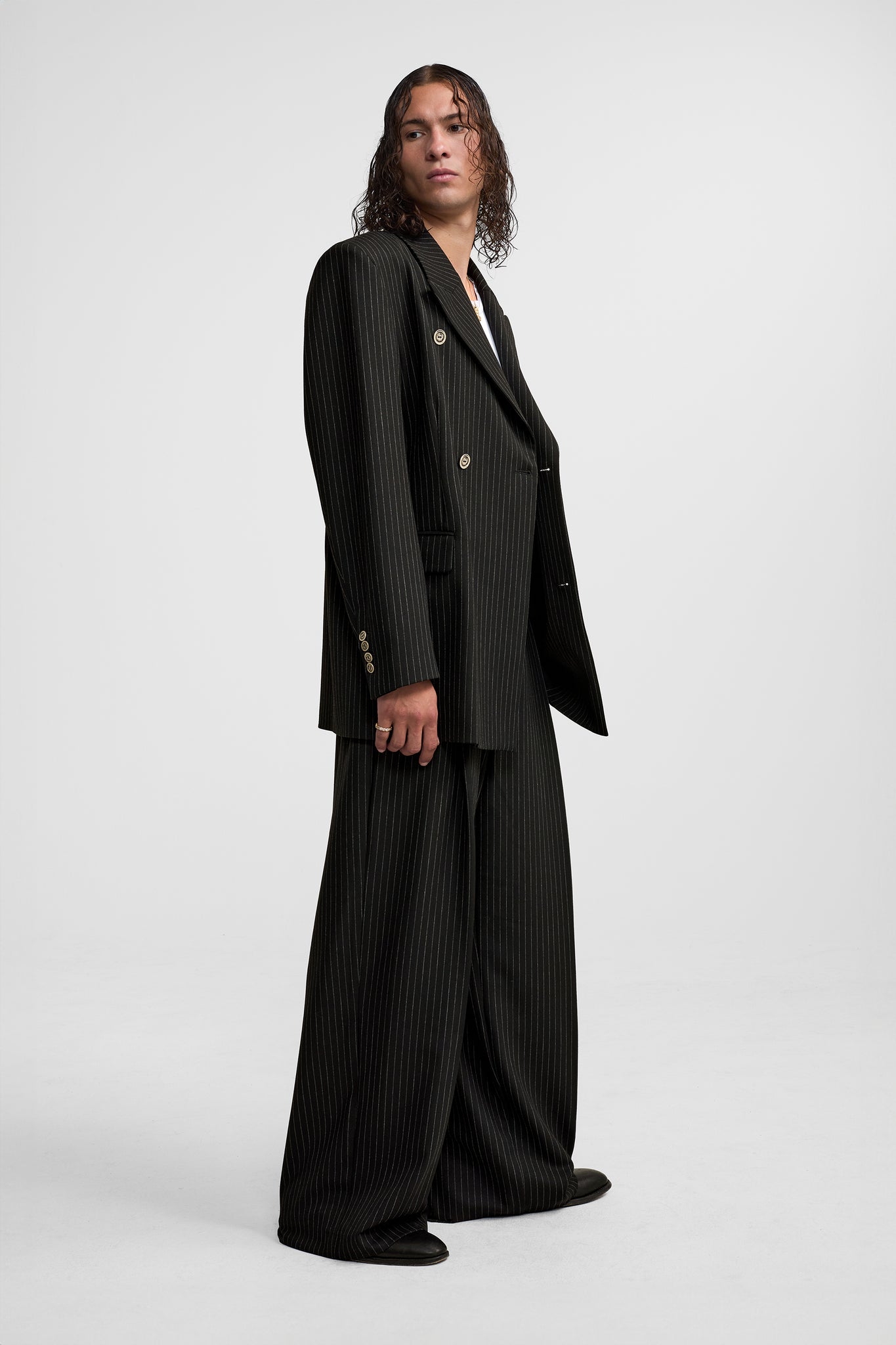 OCTAVIO PINSTRIPE DOUBLE BREAST BLAZER