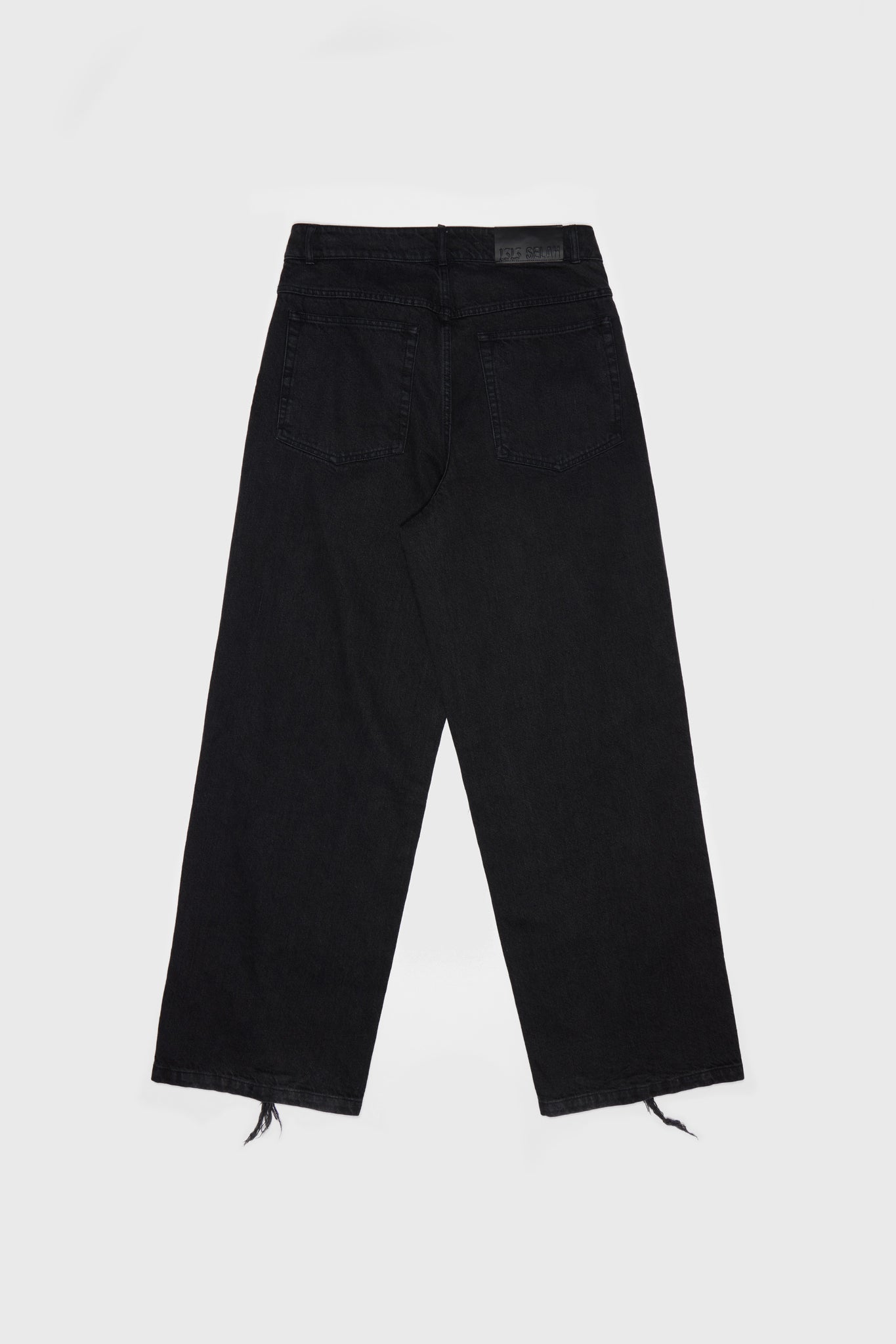 DIAMANTE DENIM PANTS BLACK