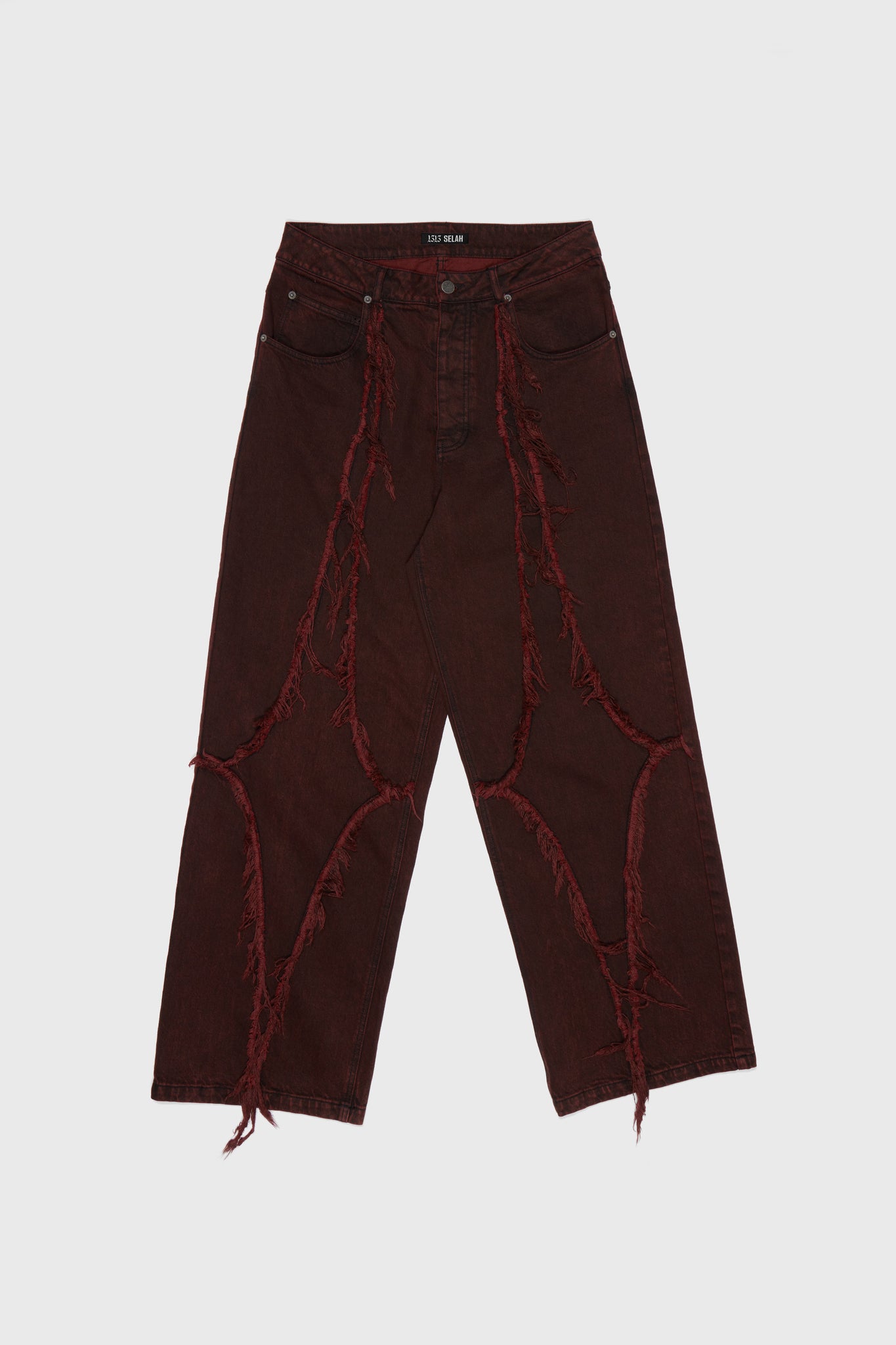 DIAMANTE DENIM PANTS RED OVERDYE