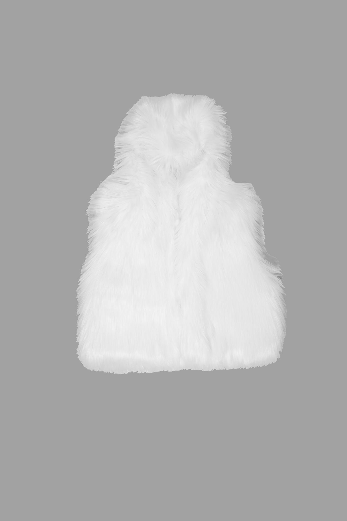 HOODED FUR VEST WHITE (Made to Order)